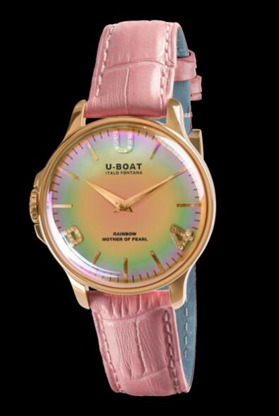 U-BOAT RAINBOW 38 PINK IP GOLD 8473 Replica Watch